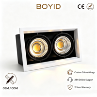 Plafonnier LED encastré rectangulaire moderne en aluminium Boyid 10W 20W 30W AC85-240V 2700K Ra80 pour bureau, garantie 2 ans