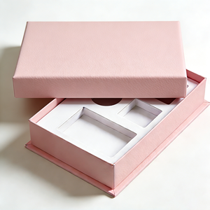 Boîte cosmétique de luxe personnalisée avec logo imprimé, écologique, recyclable, en carton rigide texturé, coffret cadeau pour ensemble cosmétique - Product Image 1