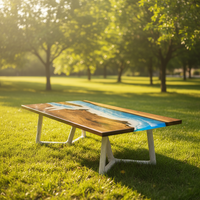 Réception pour centre de réception meubles console en bois personnalisé en bois massif résine époxy dessus table à manger bon prix