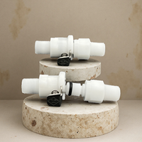 Raccords à valve filetés flexibles en ligne BRT Acetal 1/4 NPT, en acier inoxydable 316, avec ressort de valve, déconnexion rapide pneumatique, taille 1/4''