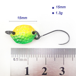 1.3g galleggianti di <span class=keywords><strong>trota</strong></span> di rame esca a cucchiaio Micro 15mm di metallo con gancio esca di potenza in stile filatore d'acqua dolce paillettes esca <span class=keywords><strong>per</strong></span> trote - Product Image 3