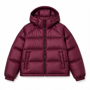Chaqueta Acolchada con Capucha para <span class=keywords><strong>Mujer</strong></span>, Color Vino Tinto Borgoña, Abrigo de Invierno Aislado, Chaqueta Bomber Acolchada, <span class=keywords><strong>Anorak</strong></span> de Satén Mate, Ropa de Abrigo Cálida - Product Image 4