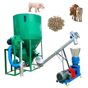 Mezclador de alimentación Vertical automático, máquina de alimentación de 500kg y 1000kg, amoladora, amoladora, para ganado y aves de corral