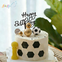 Listo para Enviar, en Stock, No Tóxico, Apto para Alimentos, Decoraciones Comestibles 3D con Forma de Trofeo de Fútbol para Pasteles de Cumpleaños Infantiles