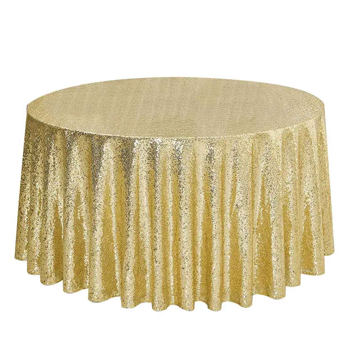 סיטונאי פנסי חתונה Glitz אור זהב נצנצים עגול מפת תחרה ליל כל הקדושים אירוע שולחן כיסוי קישוט