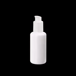 Botol Kaca Kaca Putih Opal 40Ml dengan 20/410 Botol Pompa Losion Plastik Putih untuk Badan Susu