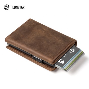 TILONSTAR TVC302C Portafoglio Trifold in Vera <span class=keywords><strong>Pelle</strong></span> Crazy Horse e Alluminio con Protezione RFID e Porta Carte Pop-up per <span class=keywords><strong>Uomo</strong></span> - Product Image 5