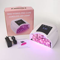 Lampe à ongles UV LED rechargeable de qualité supérieure 98W pour salon, avec 42 perles LED et 4 modes de minuterie pour le durcissement professionnel du gel