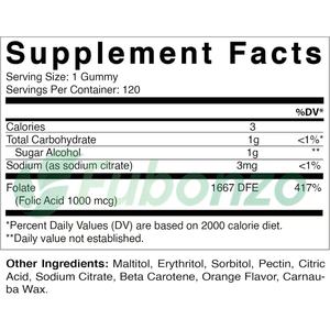 Gomitas de Ácido Fólico Oem 1000mcg, Vitamina B9 Prenatal Esencial, Suplemento Vegano, 60 Unidades, Apoya <span class=keywords><strong>el</strong></span> Crecimiento y <span class=keywords><strong>Desarrollo</strong></span> <span class=keywords><strong>del</strong></span> Bebé para la Madre - Product Image 5