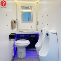 Toilettes mobiles polyvalentes de style européen, remorque de toilettes portables avec options multi-unités pour les grands événements, fabriquées en acier