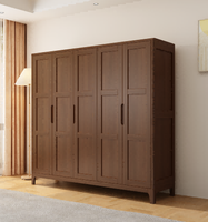 Armoire moderne en bois massif, style Shaker, autoportante, avec portes battantes, pour chambre à coucher, grande capacité, durable, gain de place, minimaliste
