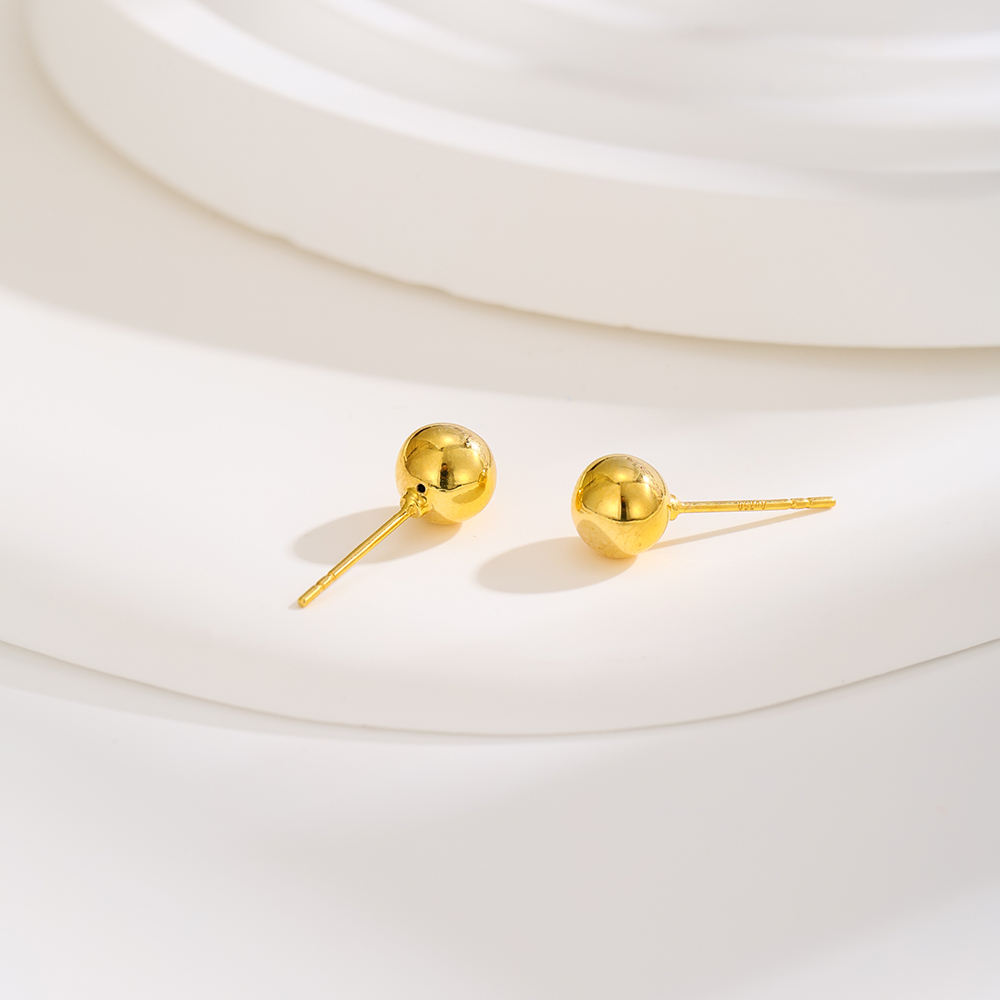 Earring Backs 18k Yellow Gold Classic Ball Safety Screw Back