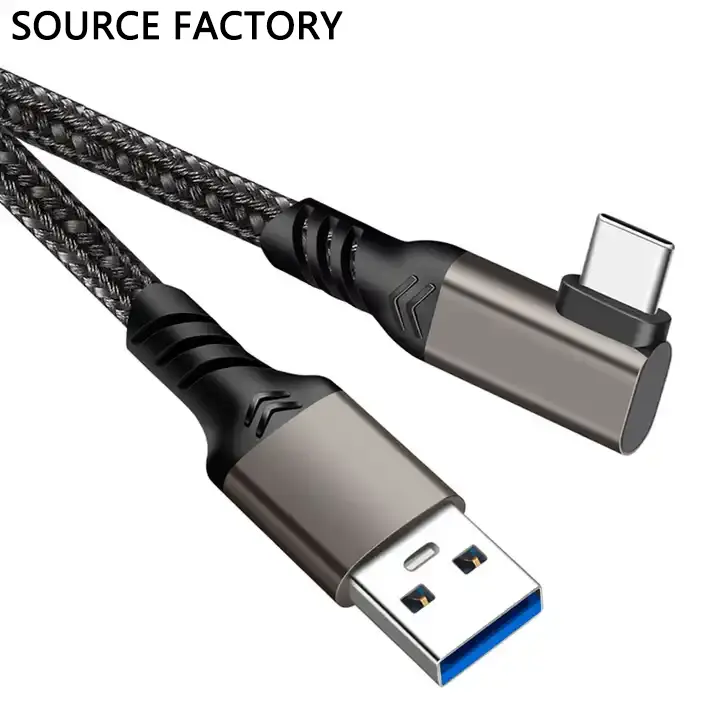 1M 2M 3M 5M 3.0 cavo dati USB-C gomito 90 gradi 5Gbps trasferimento dati nero VR flusso di collegamento USB 3.2 Gen2 cavo di collegamento