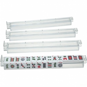 Juego de Mahjong de Acrílico Transparente Moderno <span class=keywords><strong>y</strong></span> de Lujo, con Soporte para Fichas, Dos en Uno, Portátil, Duradero <span class=keywords><strong>y</strong></span> Ecológico - Product Image 3