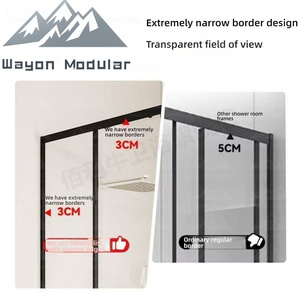 Mampara de Ducha Moderna de Lujo Wayon con Marco Negro en Forma de Diamante y Vidrio Templado Fácil de Limpiar para Baño de Casa y Hotel - Product Image 3