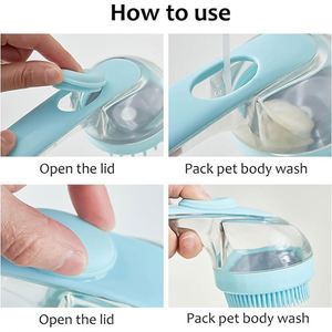 2026 New Pet <b>Bath</b> Brush Silicone Soft Portable <b>Dogs</b> Brush WIth Shampoo Dispenser for Pets - Product Image 5