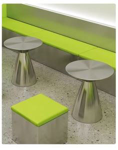 Mesas y Sillas de Acero Inoxidable para Restaurante, Mesa y Sillas para Cafetería, Bar, Restaurante, Juego de Muebles para Cafetería - Product Image 6