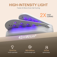Lampe à LED rechargeable 18W personnalisée OEM 2000mAh à double source lumineuse 365 395nm pour séchage de vernis gel, marque privée