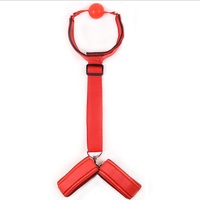 Collier fétiche en silicone avec bâillon à boule et menottes pour poignets, dispositif de contention corporelle pour adultes