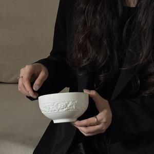 French medieval holiday romantic manor relief flower ceramic plates and <b>bowls</b>, <b>dessert</b> plates, Western soup plates and - Product Image 6