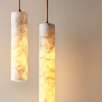 JACKSUN-Lampe Suspendue en Marbre pour Restaurant, Bar, Tube Droit, Style Chinois, Art, Chevet