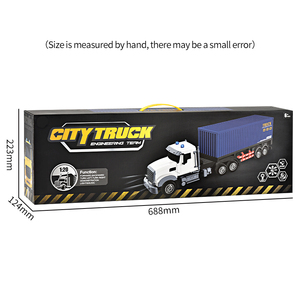 Camions de chantier télécommandés pour enfants, échelle 1:20, simulation de véhicules de transport, camion à benne basculante, camion à conteneurs, avec lumières et musique - Product Image 6