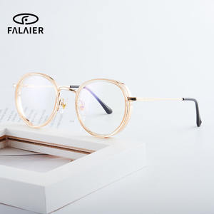 Falaier – montures de lunettes rondes pour femmes, verres anti-lumière bleue TR90, taille moyenne, lunettes optiques de Style européen - Product Image 5