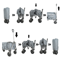 Chariot de pique-nique de camping de plage utilitaire pliable en tissu solide avec table en aluminium