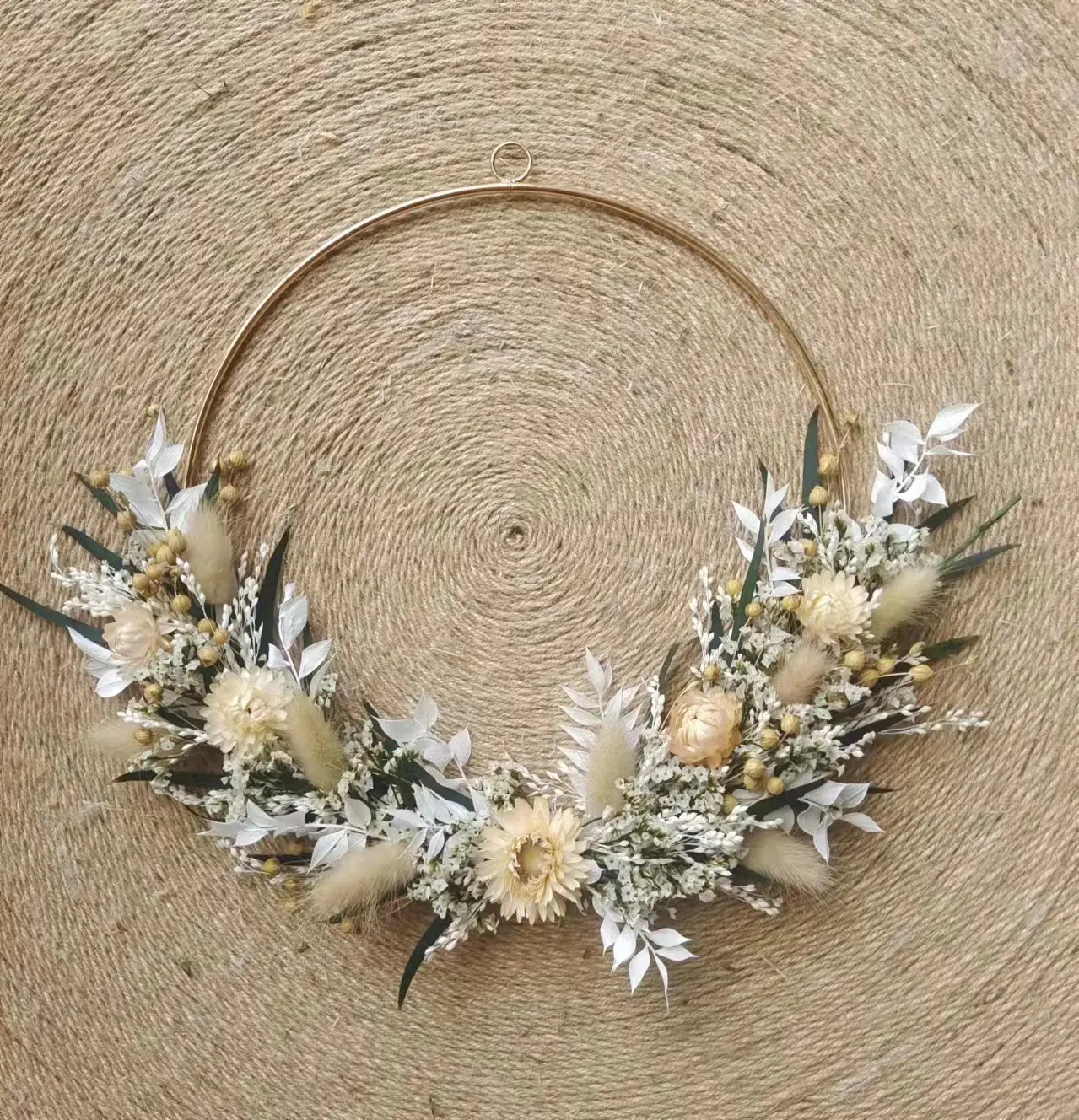 Real dried flowers wreath preserved Dry flower garland autumn Home door decorative flowers Decorative wreaths