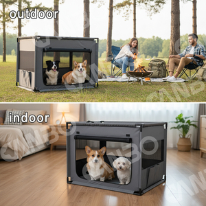 CanboPet in acciaio cane box impermeabile in PVC Oxford facile da montare portatile traspirante cuccia per animali - Product Image 5