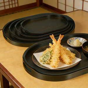 New Chinese and Japanese style <b>tea</b> <b>tray</b>/<b>tray</b>, imitation wood plastic oval shape, household imitation wood barbecue <b>tray</b>/water - Product Image 3