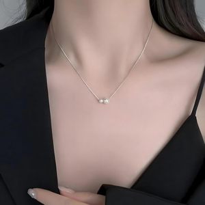 Collar de Perlas Akoya Blancas [Hothrty] para Mujer, Cadena Veneciana de Plata 925, Hipoalergénico, Ajustable, Caja de Regalo para Ceremonia, Hecho en China - Product Image 4