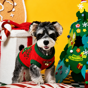 Pull de Noël pour chien, gilet chaud en tricot pour animaux de compagnie avec imprimé banane amusant, vêtements de fête pour petits et moyens chiens et chats, rouge vert - Product Image 5