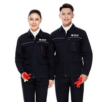 Ensemble de vêtements de travail en coton d'automne pour hommes adultes, veste, haut à manches longues, épaissi, résistant à l'abrasion, uniforme de travail, protection du travail