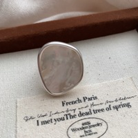 Bague ovale en laiton plaqué or, torsadée, creuse, avec coquillage, style corde, bijoux en gros