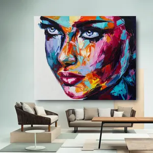 Embelish de gran tamaño fantasía de mujer cara HD impresión lienzo pinturas de aceite abstracto moderno mujer de pintura de la lona