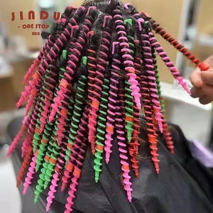 Jindu Hair <b>Roller</b> Spiral Curling Tool Multi Color Heat Resistant For Salon Use - Product Image 1