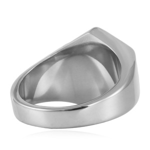 Men's Hexagonal <b>Titanium</b> Steel <b>Ring</b> Gold Black Inlay Geometric Fashion Jewelry Gift - Product Image 2