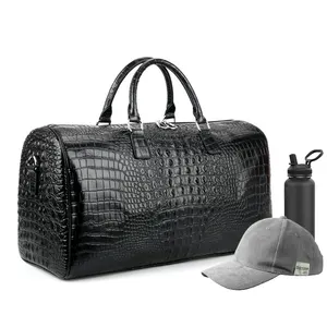2022 Hot Selling Custom Leather Duffle Bag Waterproof Overnight Bag Large Alligator Print Capacity Travel Bag