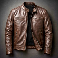 Veste en cuir PU coupe slim épaissie coupe-vent style motard transfrontalier pour homme, style européen et américain, collection printemps