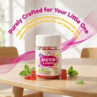 Gommes à mâcher à la biotine 5000 mcg pour enfants, complément vitaminique pour la croissance des cheveux, favorise la santé de la peau et des ongles, sans OGM et sans gluten
