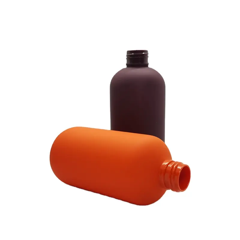 Venta caliente 250ml de alta calidad redonda suave goma táctil botella vacía de plástico para lavado corporal loción champú embalaje al por mayor