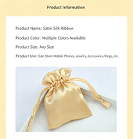 Vente en gros de pochettes en tissu satiné imprimé de différentes tailles avec logo personnalisé, sac à cordon anti-poussière pour cosmétiques, bijoux, lingerie, cheveux