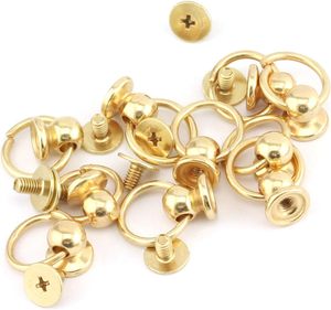 Kit de rivets à tête ronde à visser avec anneau de traction, couleurs assorties, en métal, pour accessoires de bricolage faits à la main, clous et tachettes pour cuir - Product Image 3