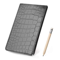 Artisanat populaire-homme Golf Score Card Crocodile Pattern Leather Golf Scorecard Holder Gift Set