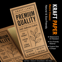 Étiquettes autocollantes en papier kraft écologiques et imperméables avec logo personnalisé pour boîtes de parfum, cosmétiques, sacs d'expédition et marquage de détail