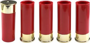 Vasos de chupito de plástico rojos con forma de cartucho de escopeta calibre 12 para bar, fiesta, boda - Product Image 4