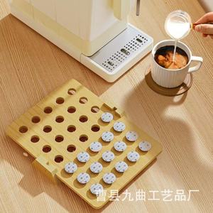 ชั้นวางแคปซูลกาแฟไม้ไผ่ 7 ชั้น ความจุขนาดใหญ่ สำหรับวางบนเคาน์เตอร์ในร้านกาแฟ - Product Image 2