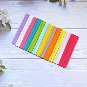 Fashionable Candy-Colored Custom logo <b>Elastic</b> Sports <b>Headband</b> Solid Color Yoga Exercise Sweat Hair Band - Product Image 3
