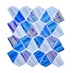 Moderne <span class=keywords><strong>Piastrelle</strong></span> a Mosaico in Vetro Blu a Forma Quadrata per Pareti Interne, <span class=keywords><strong>Bagno</strong></span>, Cucina, Piscina - Product Image 2